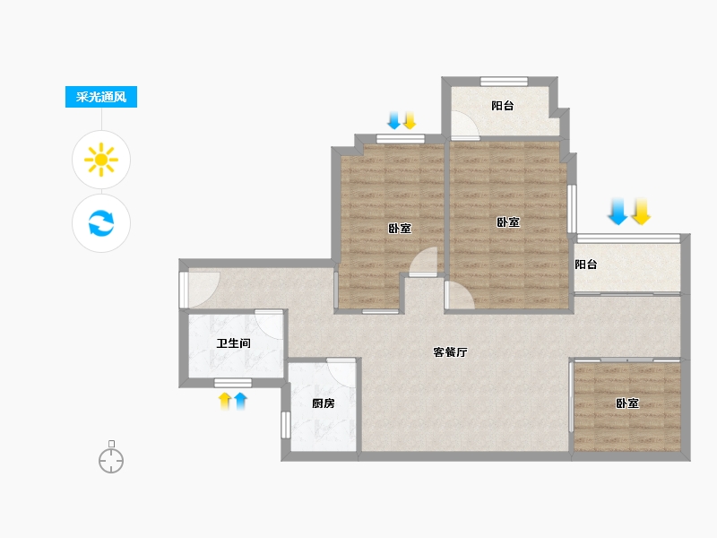 广东省-广州市-润泰大厦-88.49-户型库-采光通风