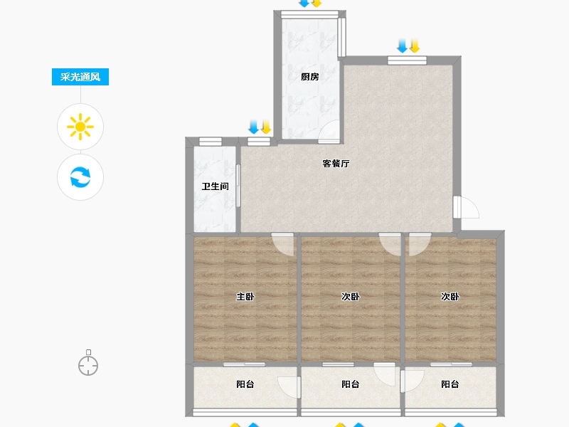 浙江省-宁波市-后河小区-79.00-户型库-采光通风