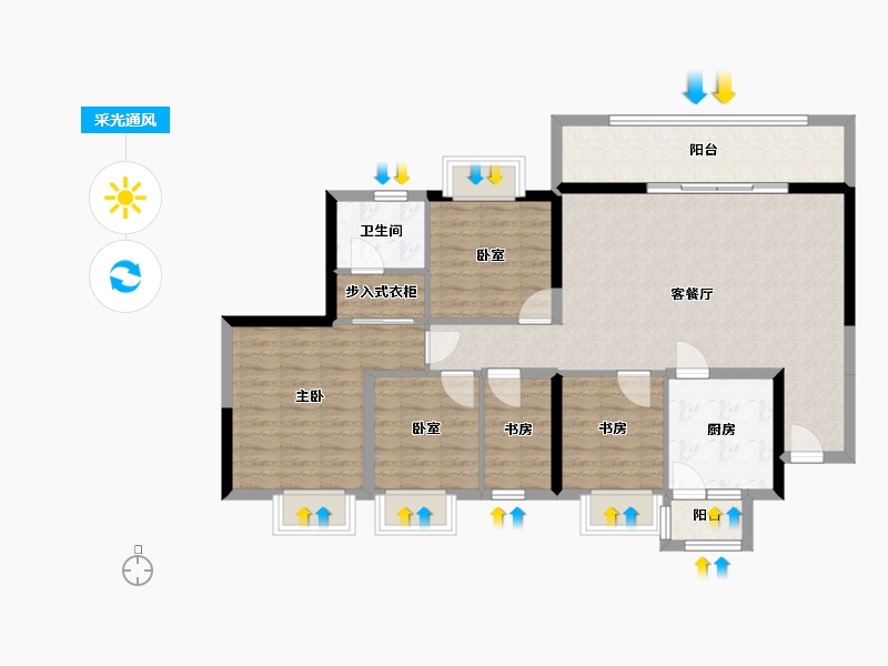 四川省-成都市-林语台-107.02-户型库-采光通风