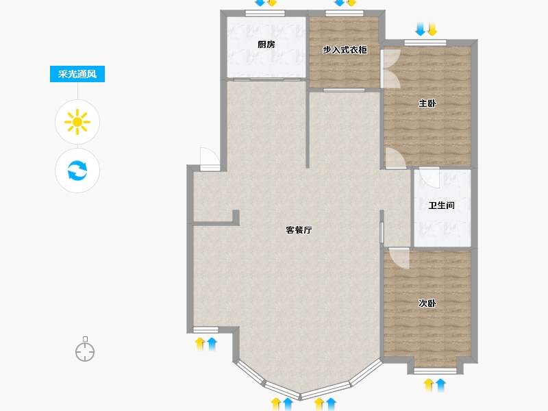 湖北省-武汉市-尚隆地球村-144.00-户型库-采光通风