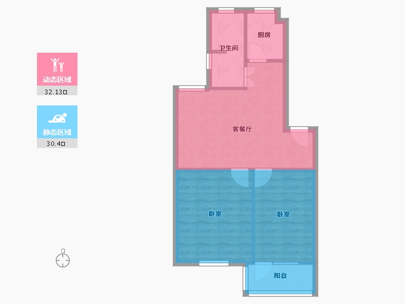 安徽省-马鞍山市-人民新村-56.33-户型库-动静分区