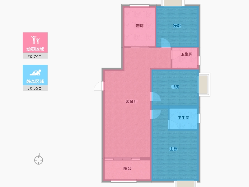 江苏省-泰州市-久源尚郡-100.76-户型库-动静分区