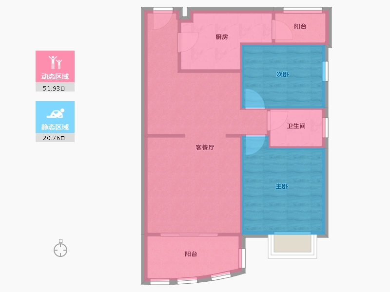 广东省-广州市-华荟明苑-69.39-户型库-动静分区