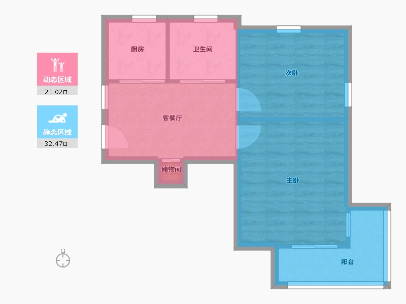 上海-上海市-富特四村社区-55.76-户型库-动静分区