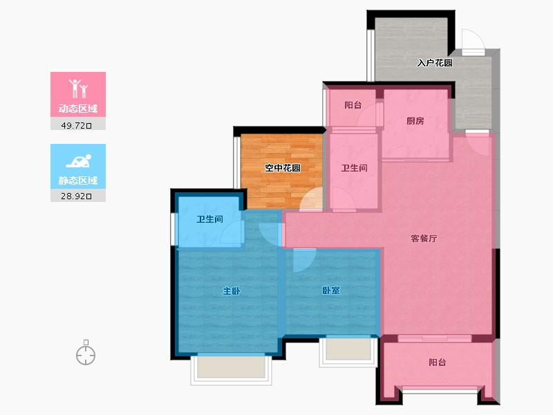 广西壮族自治区-南宁市-天湖御林湾-85.88-户型库-动静分区