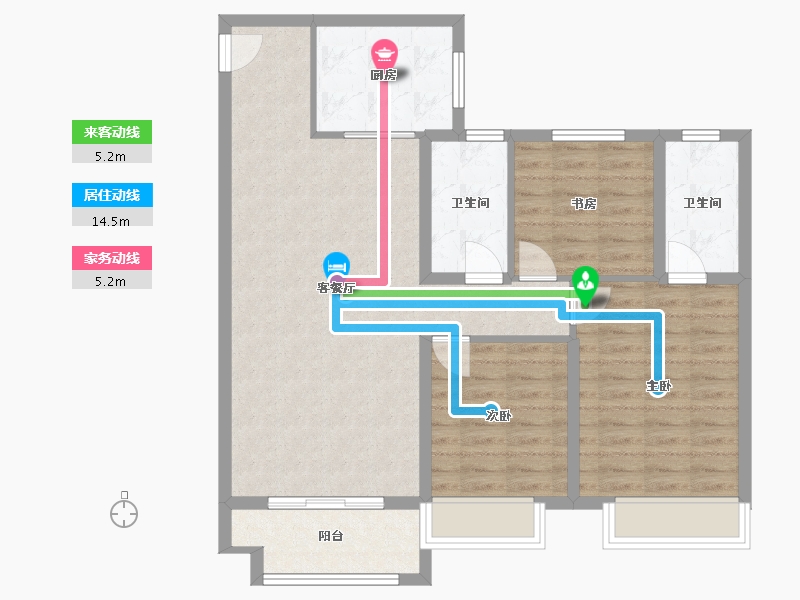 河南省-安阳市-名门艺境-98.00-户型库-动静线