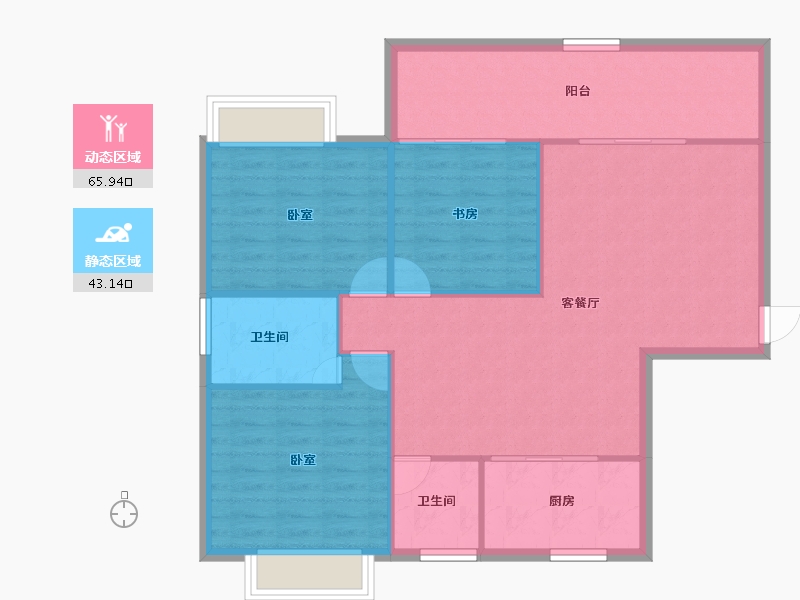 广西壮族自治区-南宁市-翠湖名都-100.65-户型库-动静分区