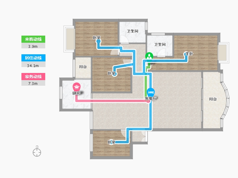 湖南省-常德市-锦都豪苑-134.78-户型库-动静线