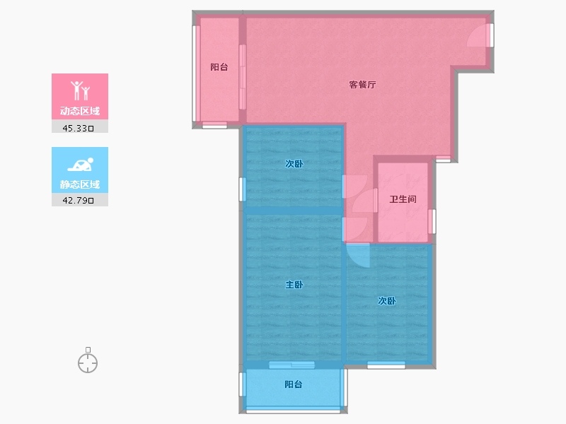 北京-北京市-万泉寺-90.15-户型库-动静分区