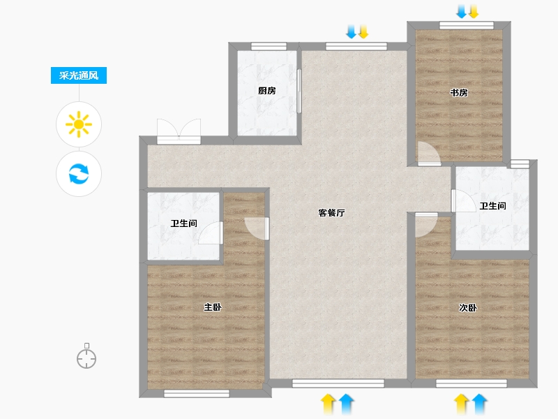 黑龙江省-牡丹江市-汇龙外滩-100.00-户型库-采光通风