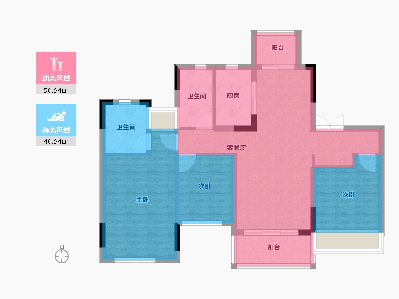 广东省-广州市-招商雍景湾-81.88-户型库-动静分区