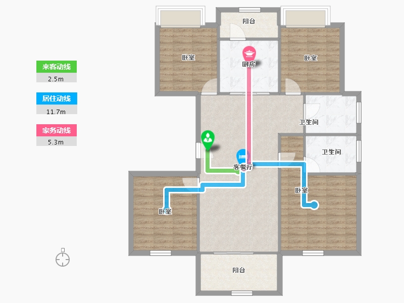 安徽省-马鞍山市-中丞国宾府-110.87-户型库-动静线