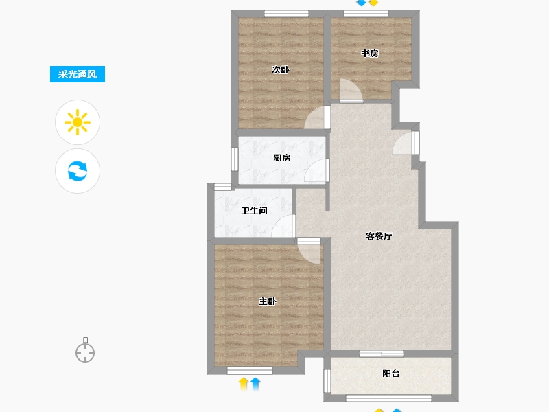 内蒙古自治区-赤峰市-金御华城-80.23-户型库-采光通风