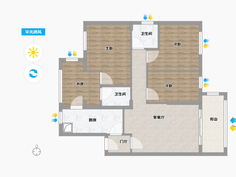 福建省-福州市-榕发夏荷郡-94.00-户型库-采光通风