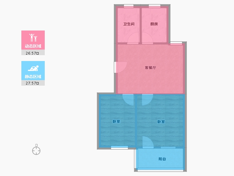 浙江省-宁波市-后河小区-48.67-户型库-动静分区