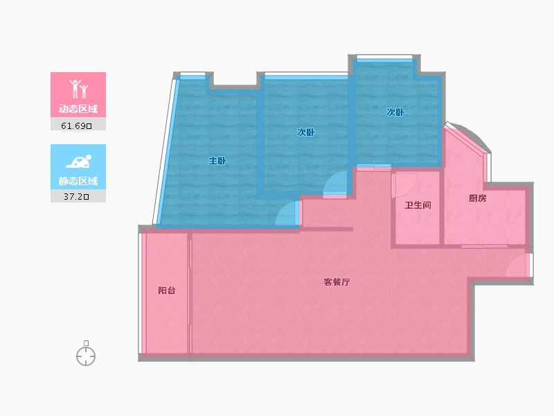 广东省-深圳市-金成时代家园-88.85-户型库-动静分区