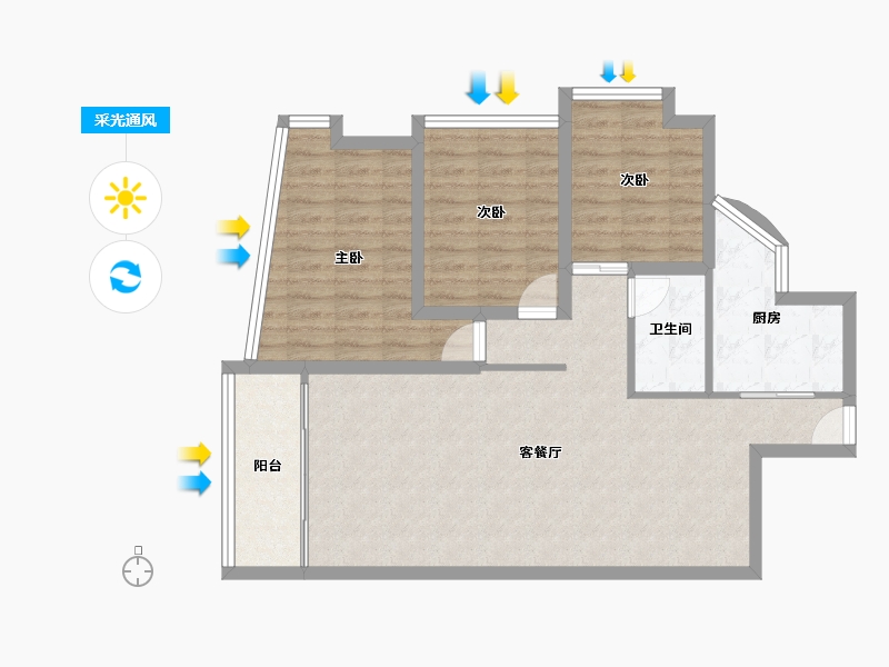 广东省-深圳市-金成时代家园-88.85-户型库-采光通风