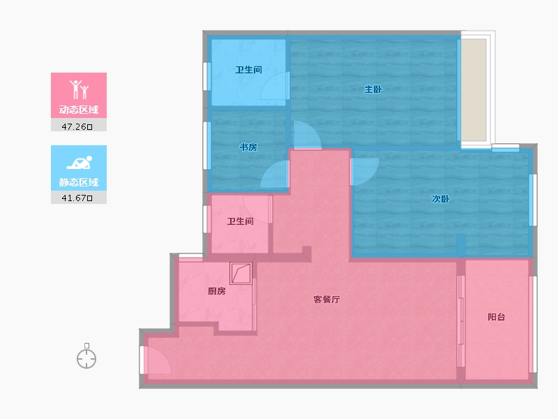 浙江省-温州市-御珑景园-71.20-户型库-动静分区