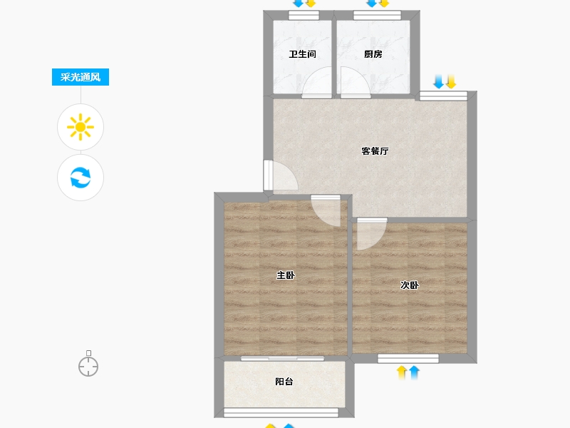 浙江省-宁波市-联丰北区-49.70-户型库-采光通风