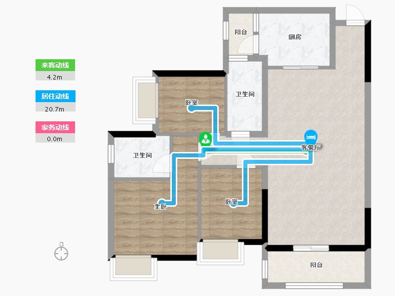 广东省-广州市-新世界凯粤湾-86.40-户型库-动静线