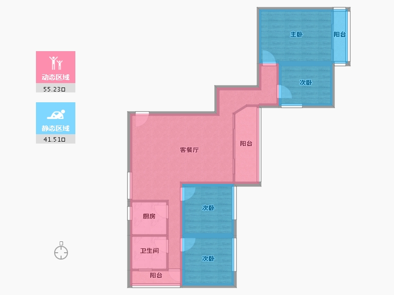 广东省-深圳市-罗湖区翠华花园-85.40-户型库-动静分区