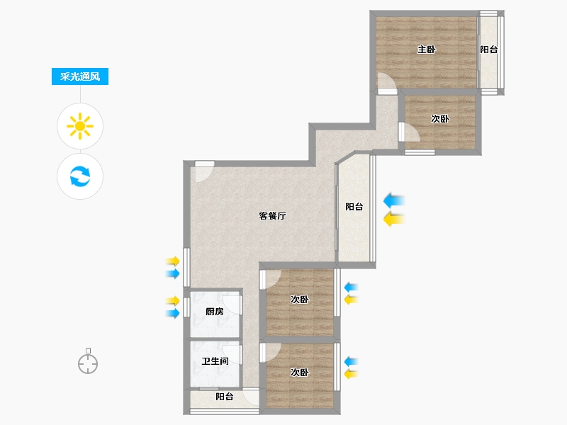 广东省-深圳市-罗湖区翠华花园-85.40-户型库-采光通风