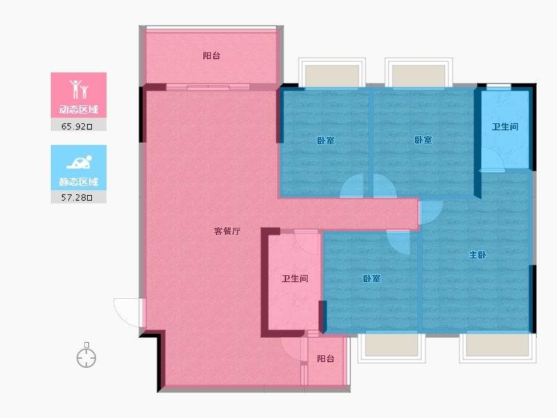 广西壮族自治区-柳州市-金绿洲小区-111.68-户型库-动静分区