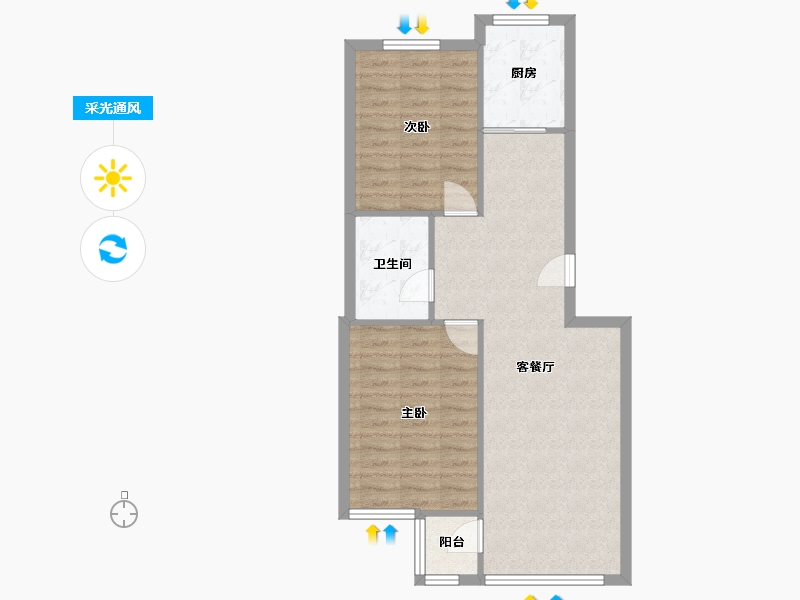 辽宁省-大连市-城建花木小区-67.94-户型库-采光通风