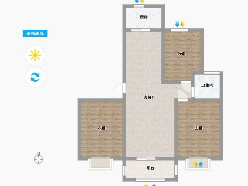 山东省-临沂市-宝丽未来城-100.00-户型库-采光通风