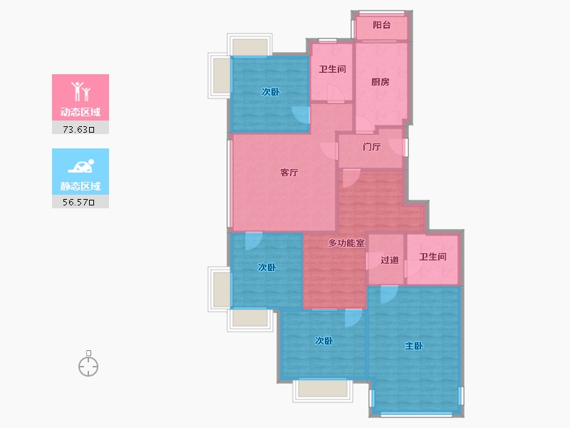 浙江省-杭州市-缤纷小区-120.00-户型库-动静分区