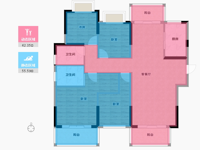 广西壮族自治区-南宁市-光明城市-105.87-户型库-动静分区