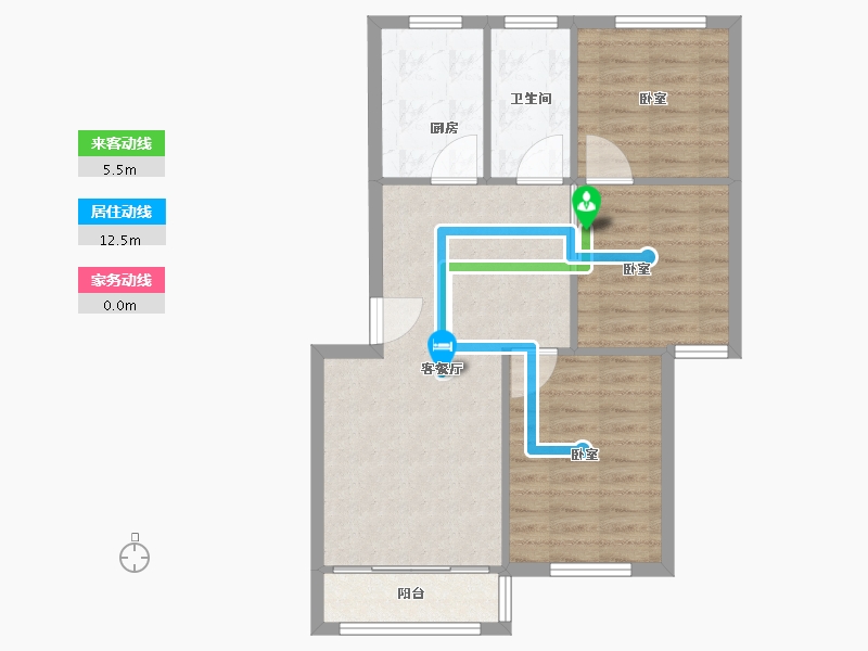 浙江省-宁波市-梅江北苑-71.20-户型库-动静线