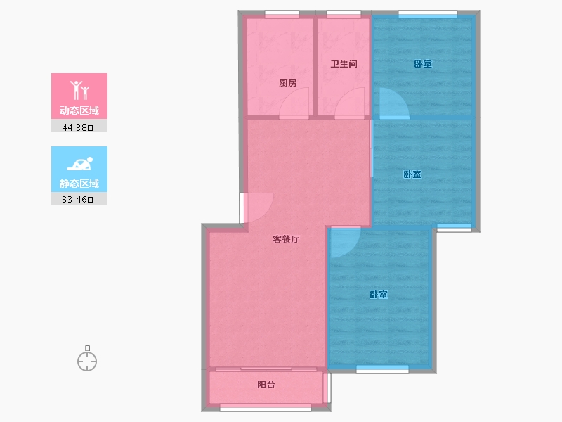 浙江省-宁波市-梅江北苑-71.20-户型库-动静分区