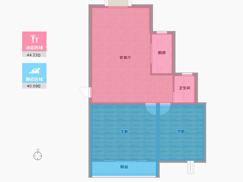 浙江省-杭州市-盛世嘉园(公寓住宅)-76.67-户型库-动静分区