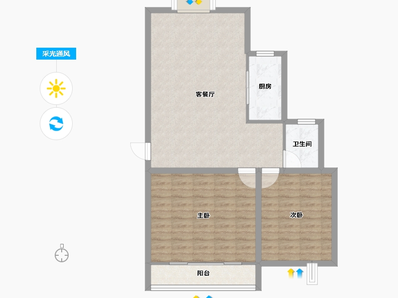 浙江省-杭州市-盛世嘉园(公寓住宅)-76.67-户型库-采光通风