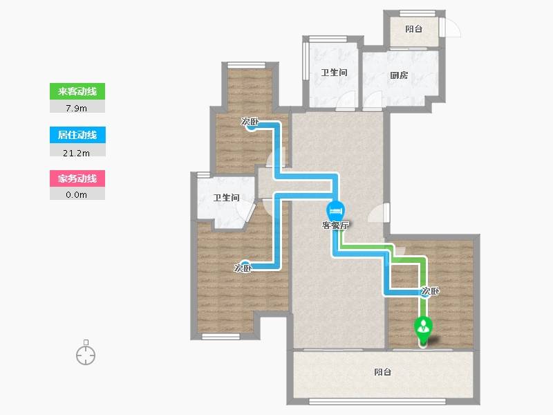 浙江省-绍兴市-永成天卸湾-110.52-户型库-动静线