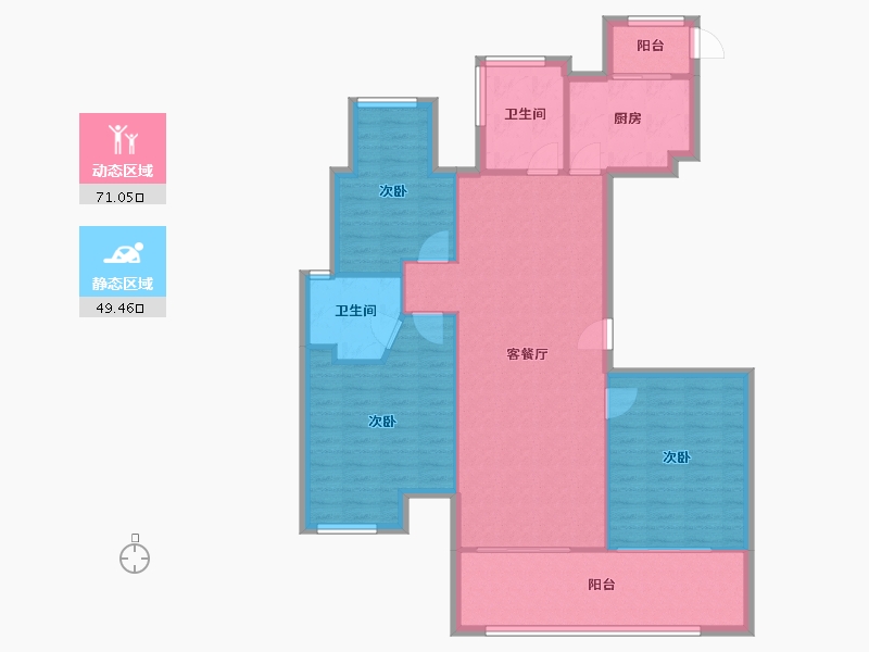 浙江省-绍兴市-永成天卸湾-110.52-户型库-动静分区