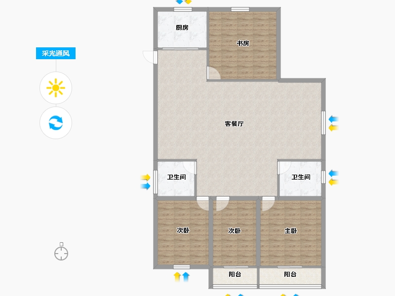 浙江省-杭州市-庆春苑-142.50-户型库-采光通风