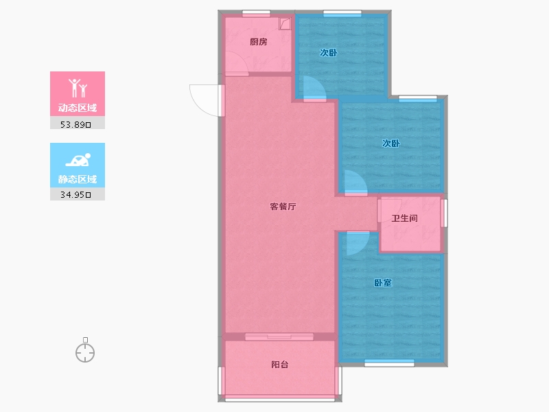 安徽省-黄山市-黟山郡-79.45-户型库-动静分区