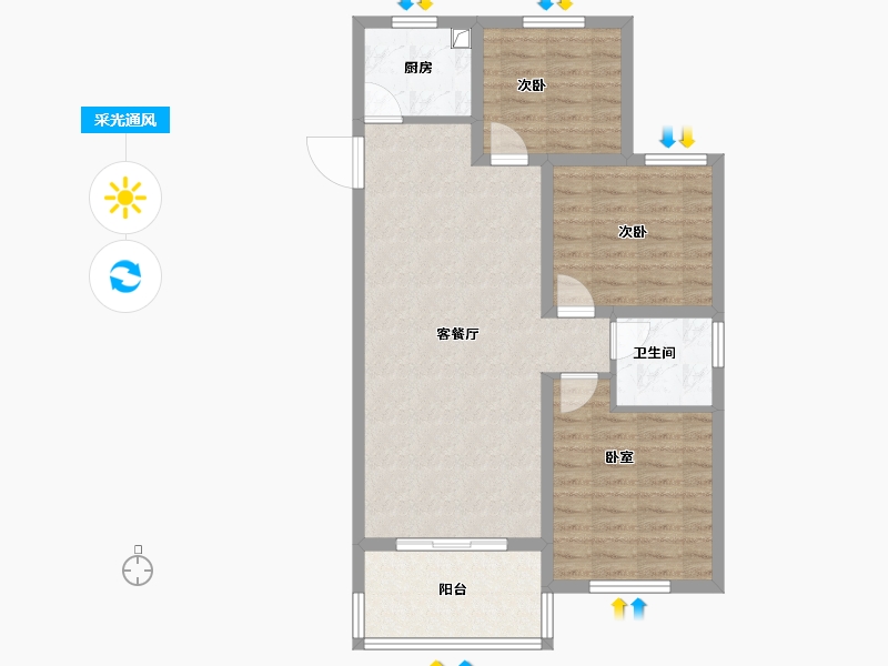 安徽省-黄山市-黟山郡-79.45-户型库-采光通风