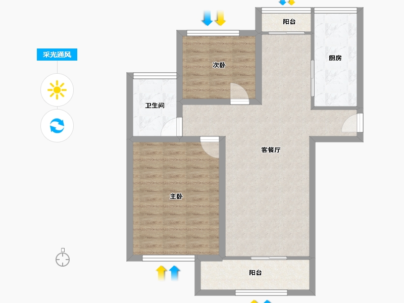 辽宁省-大连市-新希望花园-78.33-户型库-采光通风