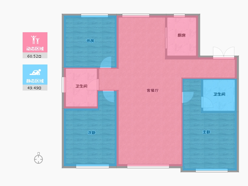 黑龙江省-牡丹江市-汇龙外滩-100.00-户型库-动静分区