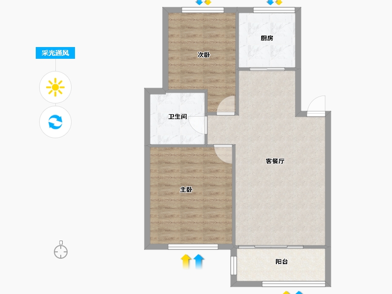 浙江省-绍兴市-梅泽嘉园-71.23-户型库-采光通风