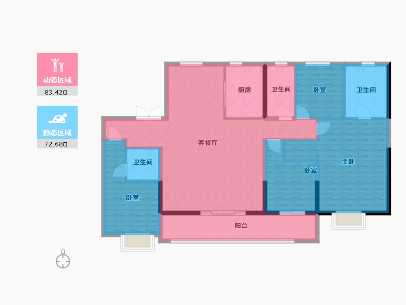 陕西省-西安市-正荣紫阙台-142.40-户型库-动静分区