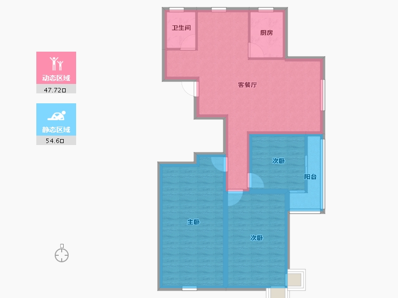 浙江省-杭州市-昆仑红苹果-91.56-户型库-动静分区