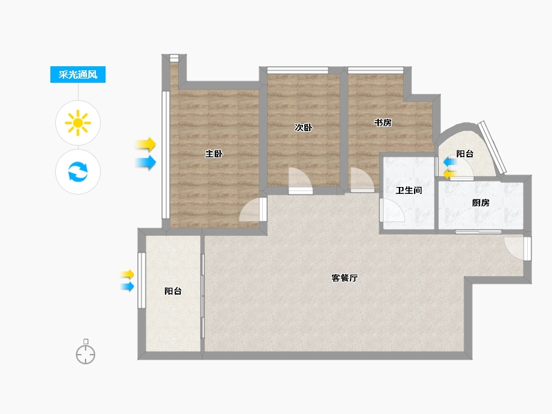 广东省-深圳市-金成时代家园-90.18-户型库-采光通风