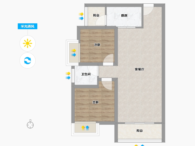 广东省-惠州市-南国园-56.65-户型库-采光通风