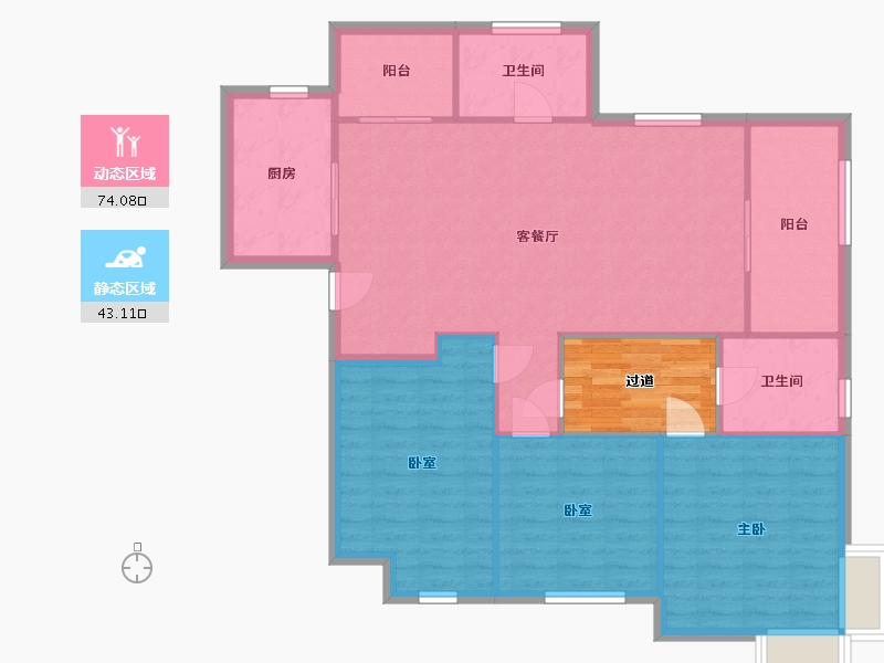 江苏省-淮安市-绿地世纪城-109.36-户型库-动静分区