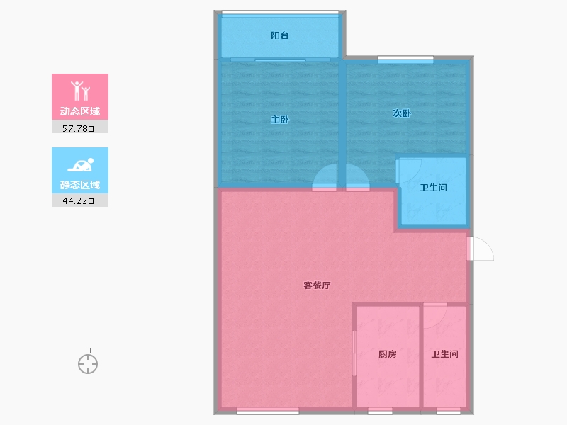 浙江省-杭州市-盛世嘉园(公寓住宅)-93.00-户型库-动静分区