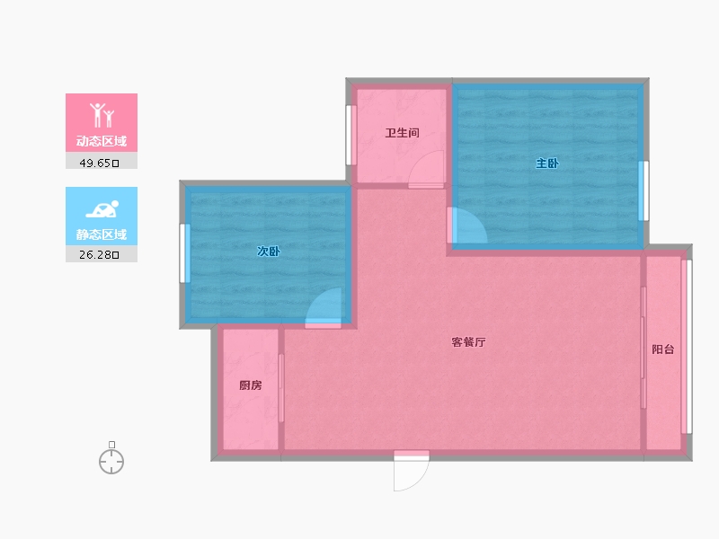 浙江省-杭州市-盛世嘉园(公寓住宅)-68.31-户型库-动静分区